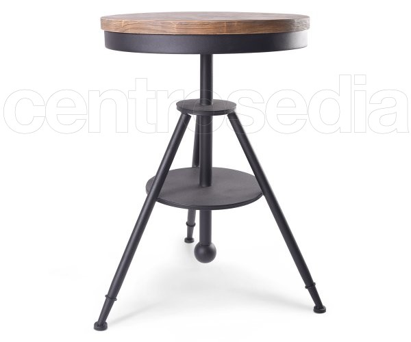 "Moca" Metal Table - Wooden Top